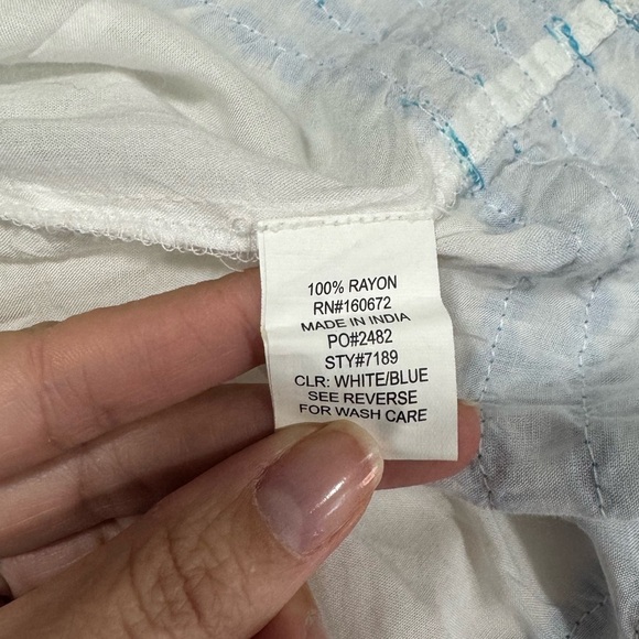 Blue Island White & Blue Rickrack Boho Beach Coverup Dress Size Small - Picture 13 of 16